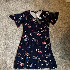Floral navy dress